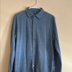 Men's Blue Button-Up Shirt